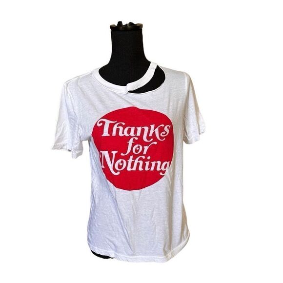 Thanks for Nothing White & Red Graphic Short Sleeve Tee Medium - Picture 1 of 5